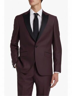 Ted Baker "Jules" Burgundy Tuxedo SPJ Evening Dinner Jacket Size 42R NWT